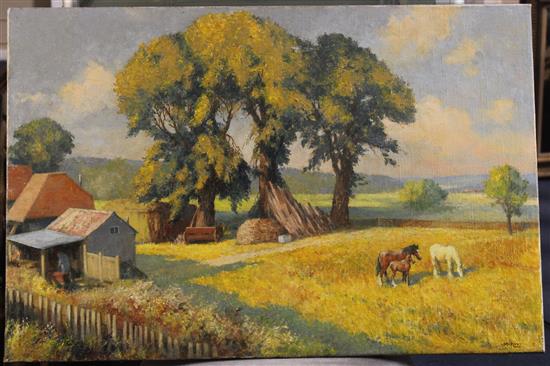 Eric Bruce McKay (1907-1989) Farm at Wartling, Sussex 20 x 30in., unframed